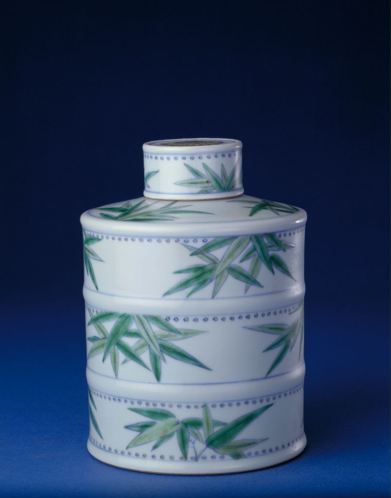 图片[1]-Double-coloured bamboo-style covered pot-China Archive